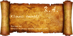 Klausz Amadé névjegykártya